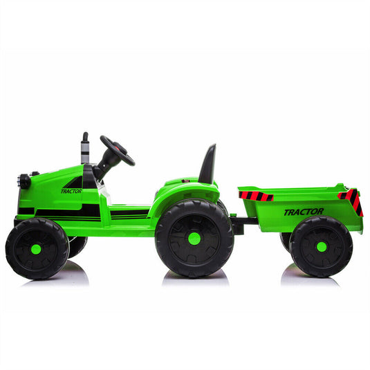 3-Speed Electric Ride On Tractor Car Toy with Trailer for Kids - Remote Controlled