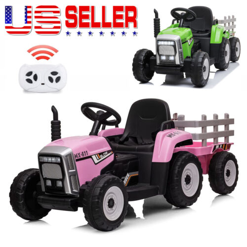 Load image into Gallery viewer, 3-Speed Electric Ride On Tractor Toy with Trailer for Kids - Remote Controlled
