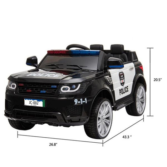 3-Speed Kids Police SUV Ride-On Car with Remote Control, Lights, and Music - Perfect Xmas Gift!