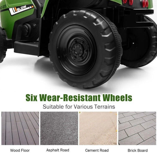 3-Speed Kids Ride-On Tractor with Ground Loader Attachment