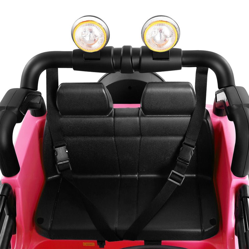 Load image into Gallery viewer, 3-Speed Pink Ride On Car Truck for Kids with RC, MP3, LED Lights, USB, and Cover - 12V Battery Powered
