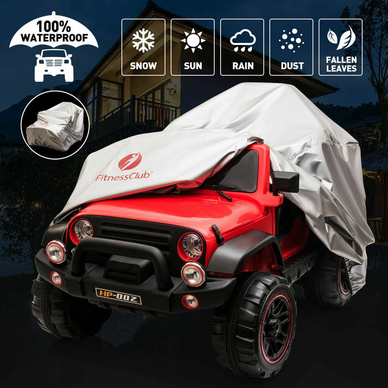 Load image into Gallery viewer, 3-Speed Red Ride On Car Truck for Kids with RC, MP3, LED Lights, USB, and Cover - 12V
