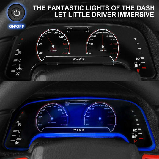 3-Speed Red Ride On Car Truck for Kids with RC, MP3, LED Lights, USB, and Cover - 12V