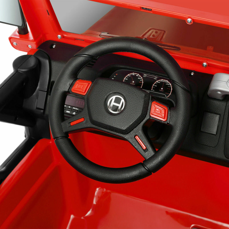 Load image into Gallery viewer, 3-Speed Red Ride On Car Truck for Kids with RC, MP3, LED Lights, USB, and Cover - 12V
