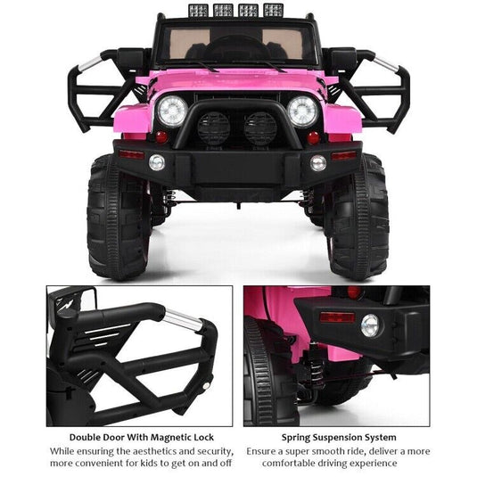 3-Speed Ride-On Truck with MP3 Player, Remote Control, and LED Lights for Safe and Fun Playtime