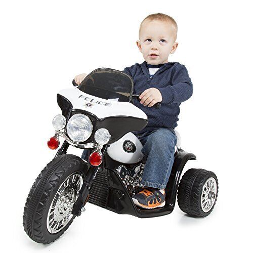 Load image into Gallery viewer, 3-Wheel Battery Powered Kids Motorbike Toy in White and Black
