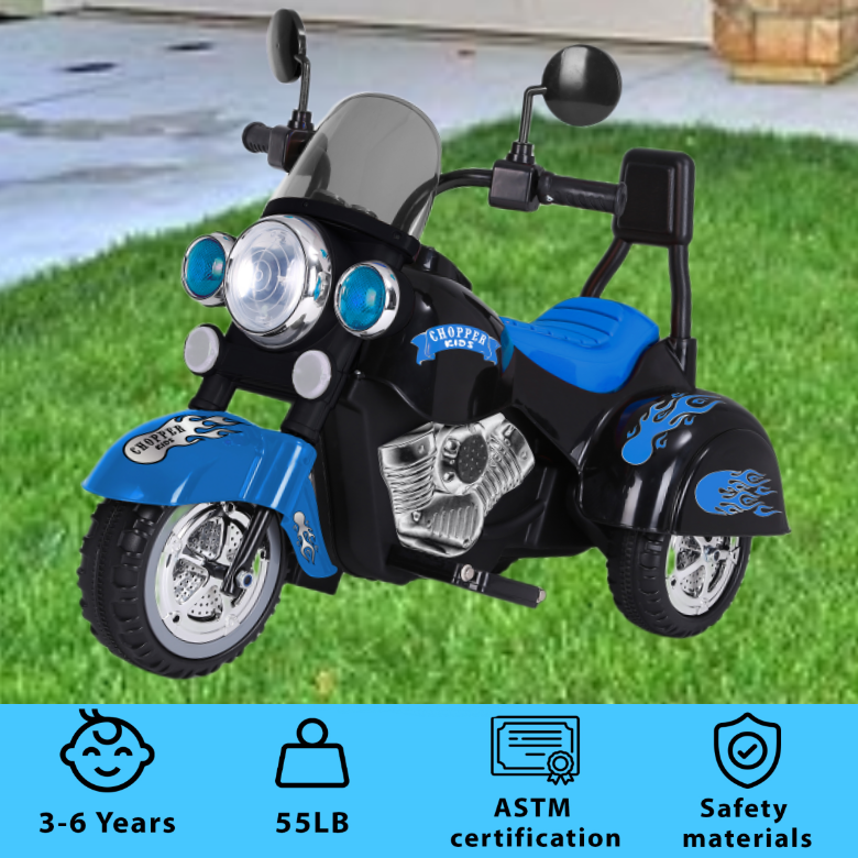 Load image into Gallery viewer, 3-Wheel Chopper Motorbike Toy for Kids with LED Lights - Harley Motorcycle Inspired

