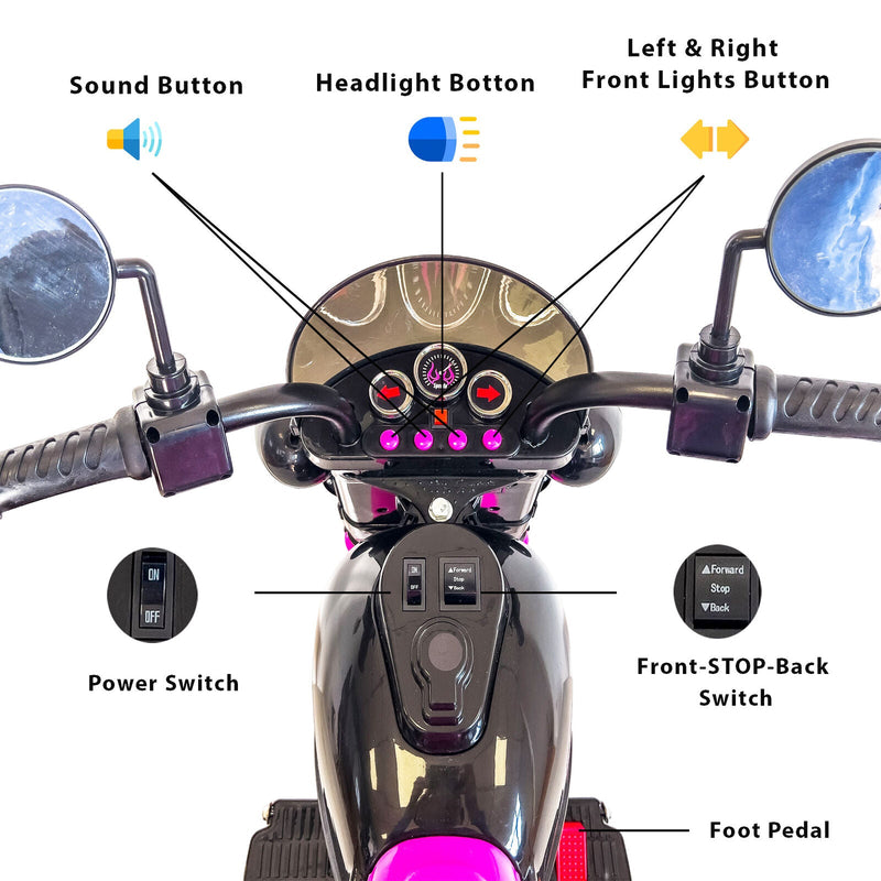 Load image into Gallery viewer, 3-Wheel Chopper Motorbike Toy for Kids with LED Lights - Harley Motorcycle Inspired
