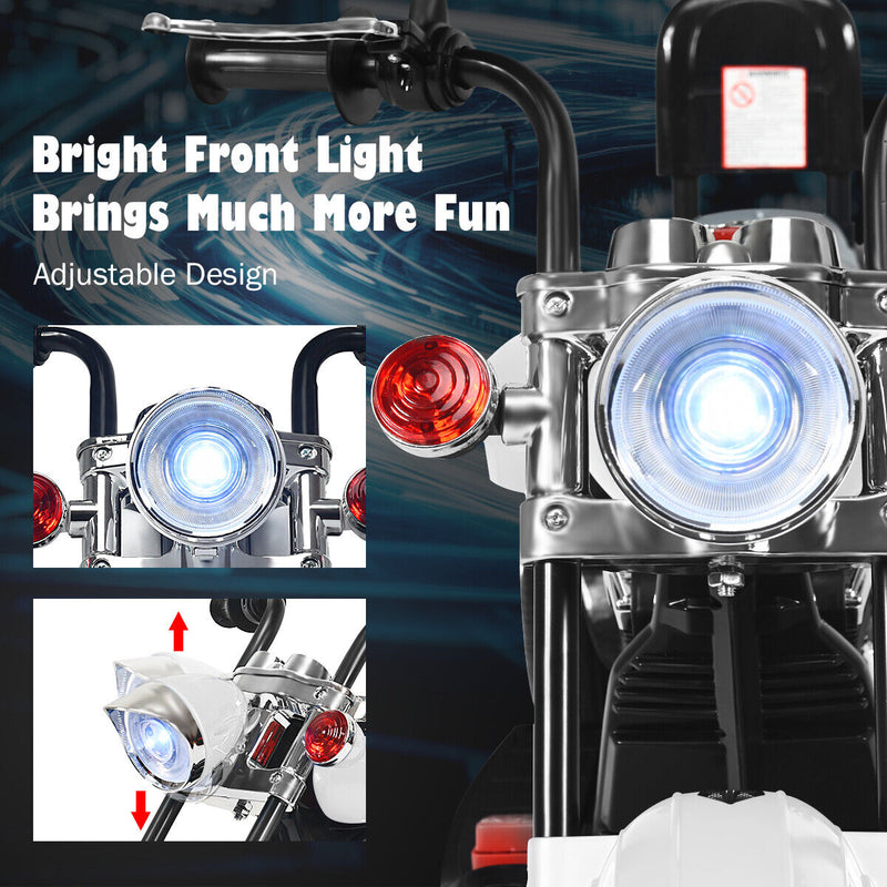 Load image into Gallery viewer, 3-Wheel Chopper Motorcycle for Kids with Light &amp; Horn - White

