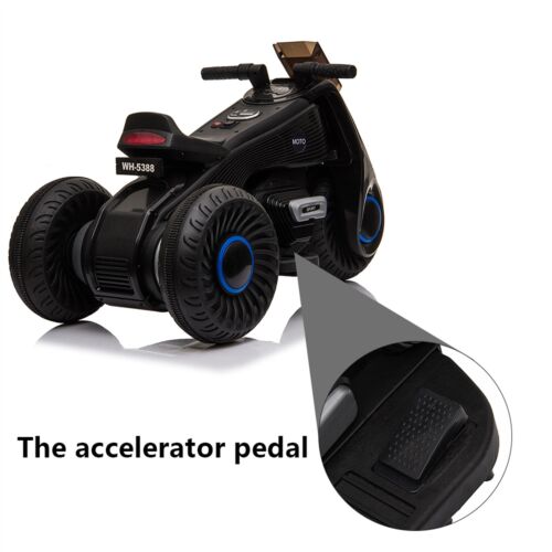 Load image into Gallery viewer, 3-Wheel Double Drive Electric Kids Motorcycle in Black - 6V Ride-On Toy for Children
