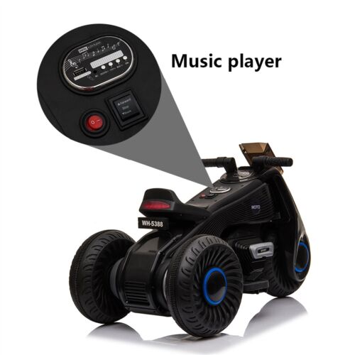 Load image into Gallery viewer, 3-Wheel Double Drive Electric Kids Motorcycle in Black - 6V Ride-On Toy for Children
