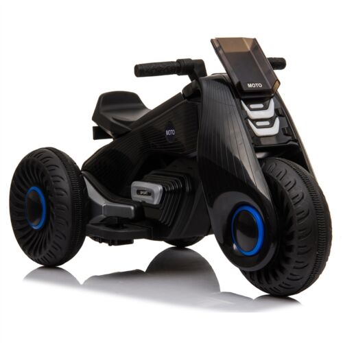 Load image into Gallery viewer, 3-Wheel Double Drive Electric Kids Motorcycle in Black - 6V Ride-On Toy for Children
