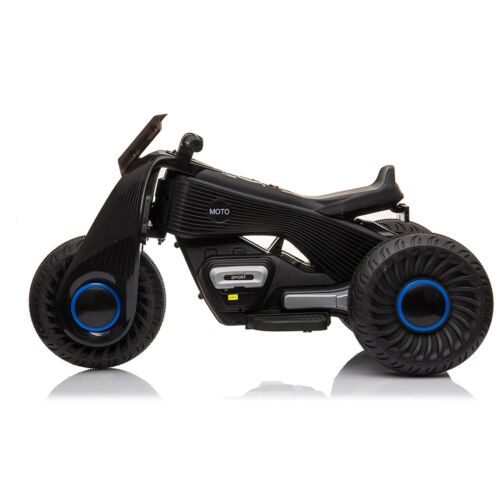 Load image into Gallery viewer, 3-Wheel Double Drive Electric Motorcycle for Kids in Sleek Black
