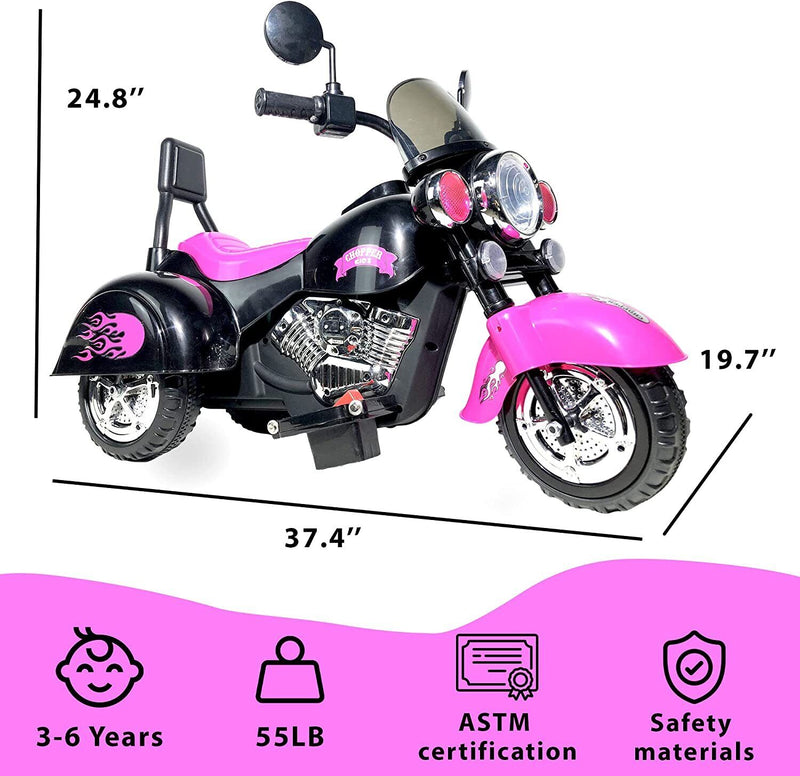 Load image into Gallery viewer, 3-Wheel Electric Motorcycle for Kids with LED Headlights and Rechargeable Battery
