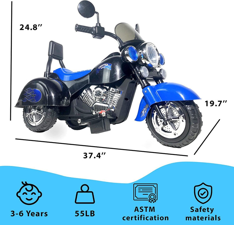 Load image into Gallery viewer, 3-Wheel Electric Motorcycle for Kids with LED Headlights and Rechargeable Battery
