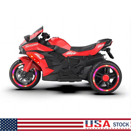 3-Wheel Electric Ride-On Motorcycle for Kids with Rechargeable 12V Battery