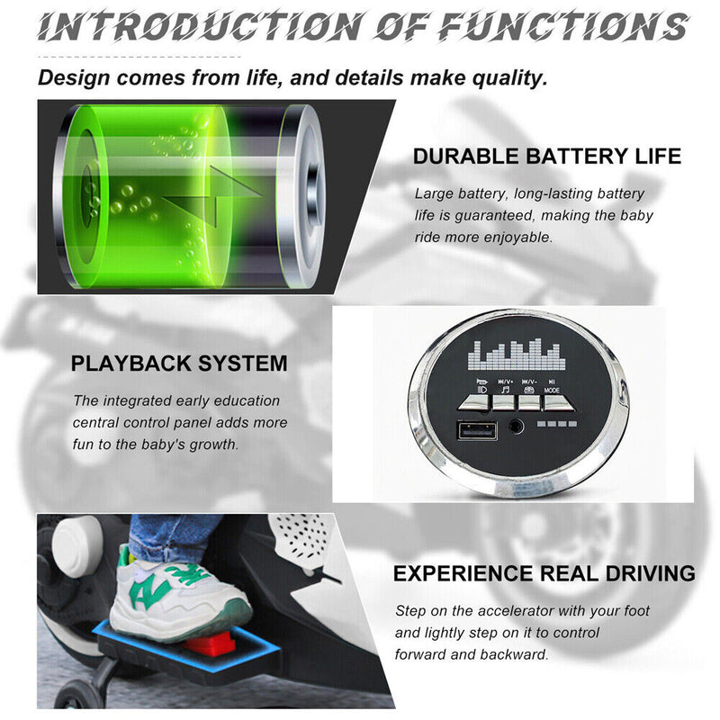 Load image into Gallery viewer, 3-Wheel Electric Ride-On Motorcycle for Kids with Rechargeable 12V Battery
