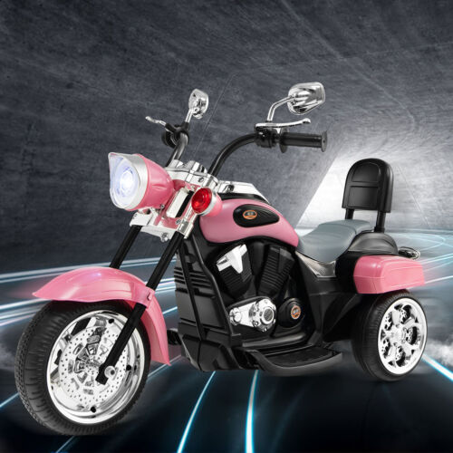 Load image into Gallery viewer, 3-Wheel Pink Chopper Motorcycle for Kids with Lights and Horn
