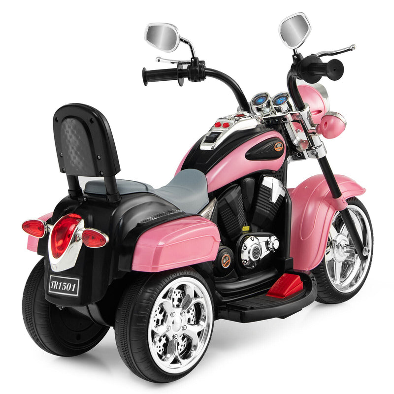 Load image into Gallery viewer, 3-Wheel Pink Chopper Motorcycle for Kids with Lights and Horn

