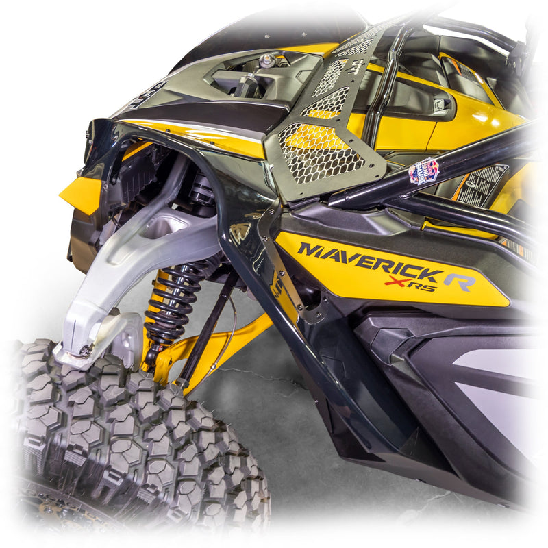 Load image into Gallery viewer, High-impact ABS front fender kit for 2024+ Maverick R with aluminum brackets and splash panels
