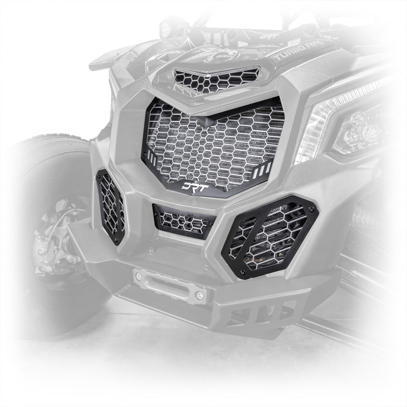 Load image into Gallery viewer, Can-Am X3 5-piece V2 front grill kit – black powder-coated mesh
