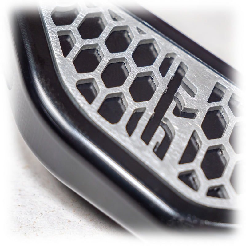 Load image into Gallery viewer, DRT Can Am Maverick R Steering Wheel Adjustment Lever Brand in handle close up
