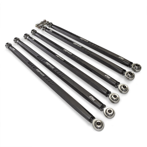 DRT billet aluminum hex bar radius rod set for 2024+ Maverick R, increases strength and adjustability