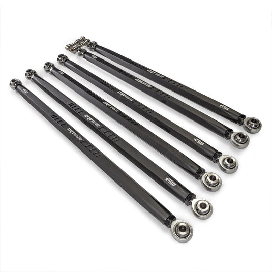 DRT billet aluminum hex bar radius rod set for 2024+ Maverick R, increases strength and adjustability