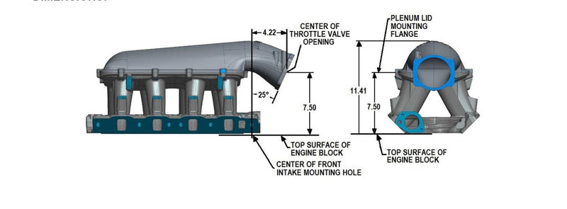 Load image into Gallery viewer, 351W Ford Hi-Ram EFI Manifold 95mm LS Throttle Body Flange Top
