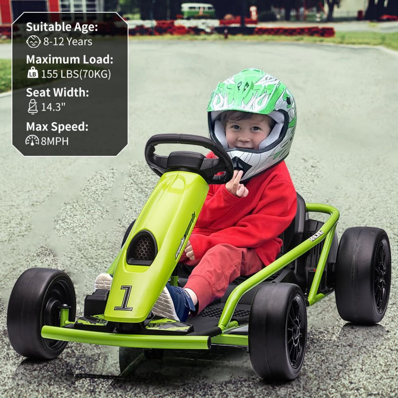 Load image into Gallery viewer, 300W*2 Electric Go Kart for Kids 8-12 Years with Music and 175LBS Weight Capacity
