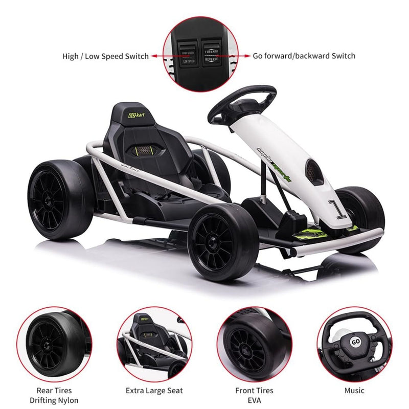 Load image into Gallery viewer, High-Speed Drifting Go Kart for Kids 8-12 Years - 24V Electric Ride-On with 8MPH Top Speed and Adjustable 14.3 Seat
