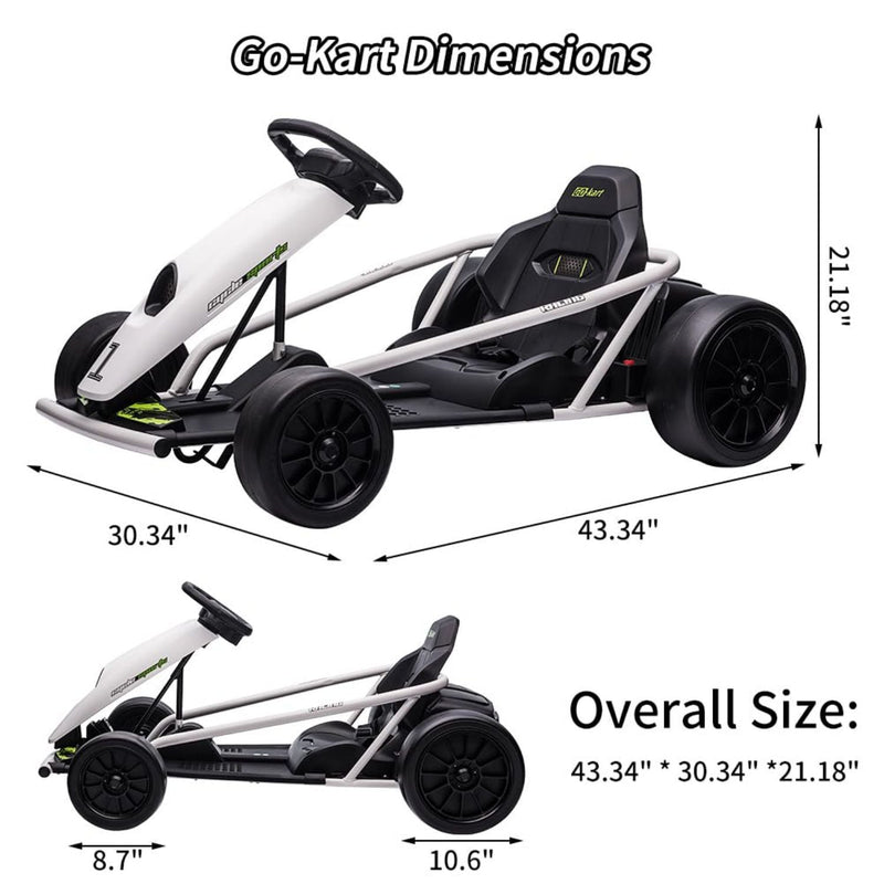 Load image into Gallery viewer, High-Speed Drifting Go Kart for Kids 8-12 Years - 24V Electric Ride-On with 8MPH Top Speed and Adjustable 14.3 Seat

