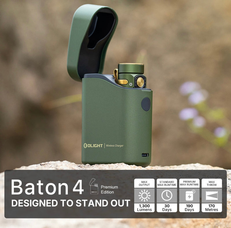 Load image into Gallery viewer, Olight Baton 4 EDC Flashlight 1300 Lumens Rechargeable Compact
