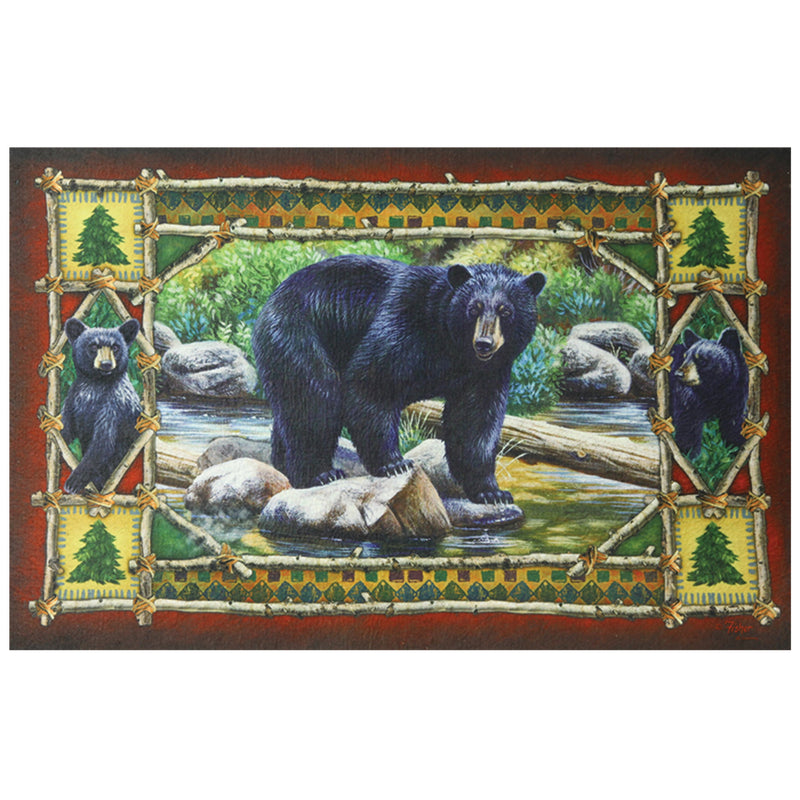 Load image into Gallery viewer, Door Mat Rubber 26in x 17in-Bear Scene
