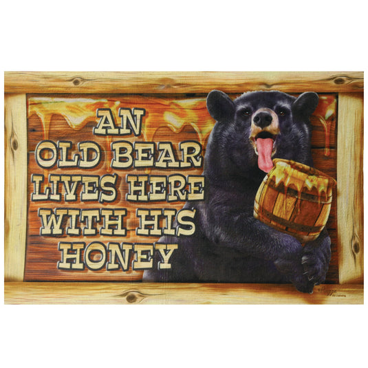 Door Mat Rubber 26in x 17in-Old Bear Lives Here