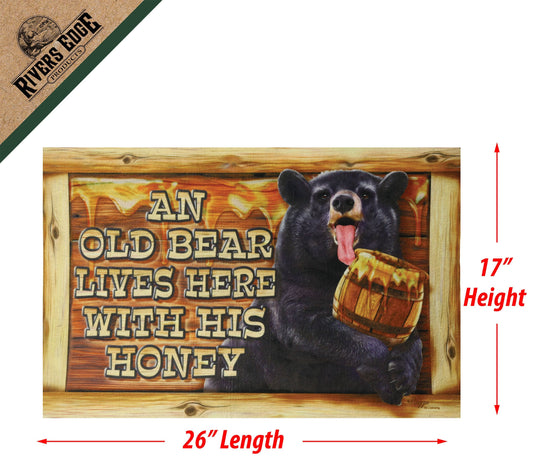 Door Mat Rubber 26in x 17in-Old Bear Lives Here