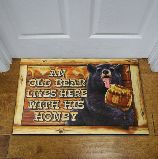 Door Mat Rubber 26in x 17in-Old Bear Lives Here