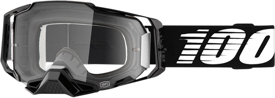 100% Armega Goggles - Black - Clear 50004-00001