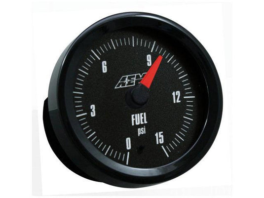 AEM Electronics Analog SAE Boost Gauge 15 PSI Black