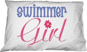 1Line Sports Swimmer Girl Pillowcase