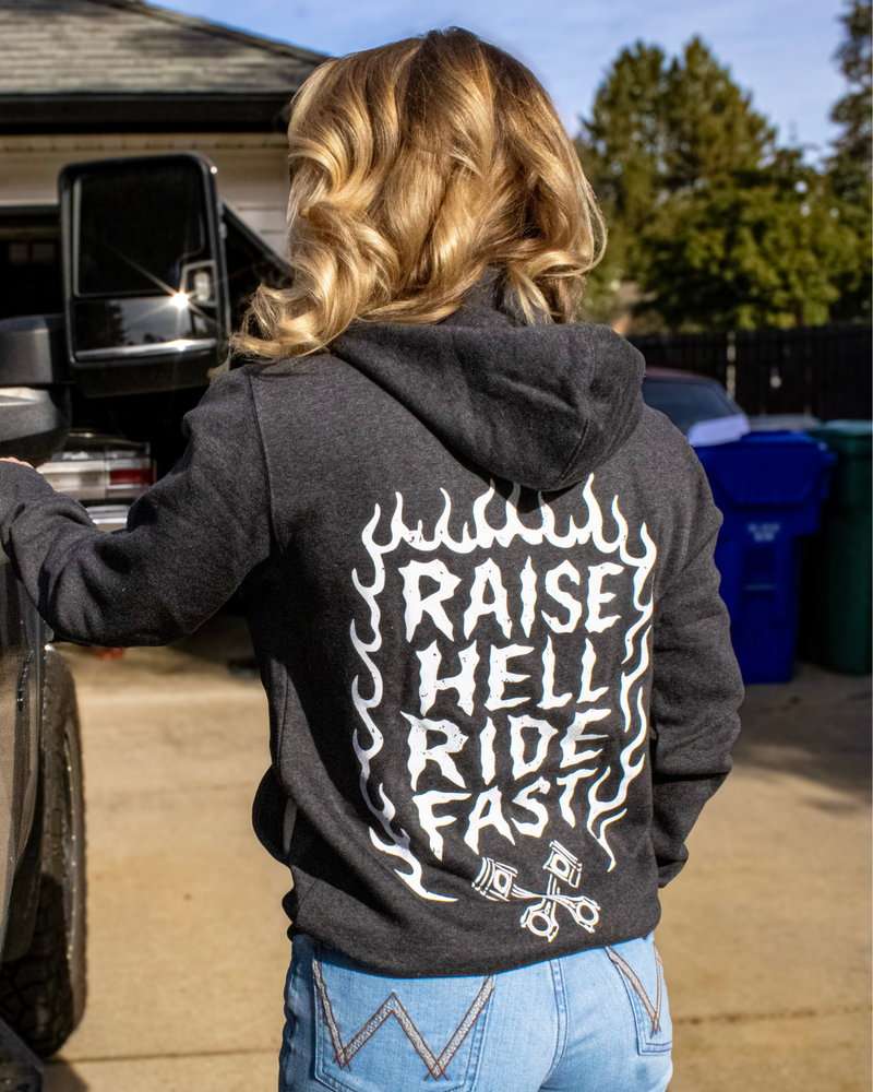 Load image into Gallery viewer, Raise Hell Zip Up Hoodie
