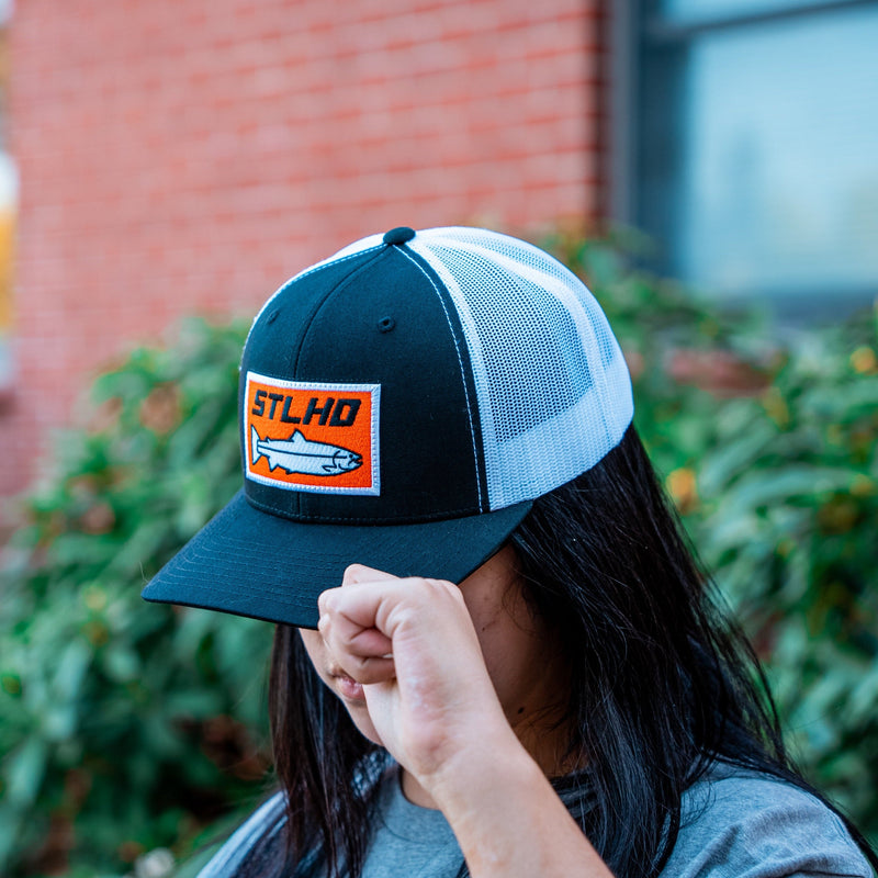 Load image into Gallery viewer, STLHD Standard White &amp; Black Trucker Hat
