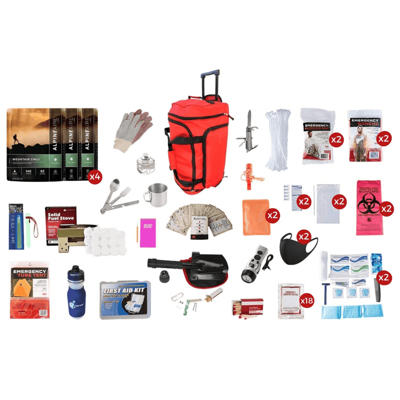 Load image into Gallery viewer, WSK 14-Day Deluxe Food Storage Emergency Survival Kit with Rolling Bag
