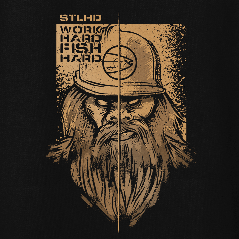 Load image into Gallery viewer, STLHD Men’s Work Hard Fish Hard Premium Hoodie
