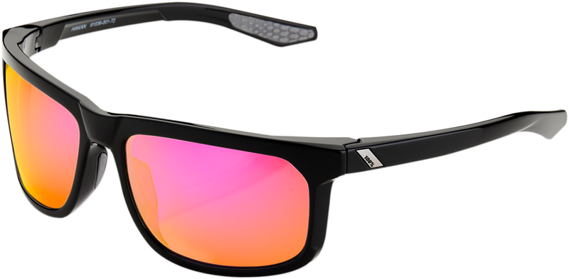 Load image into Gallery viewer, 100% Hakan Sunglasses - Black - Purple Mirror 61036-001-72
