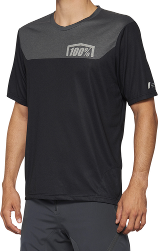 100% Airmatic Jersey - Short-Sleeve - Black/Charcoal - Large 40014-00002