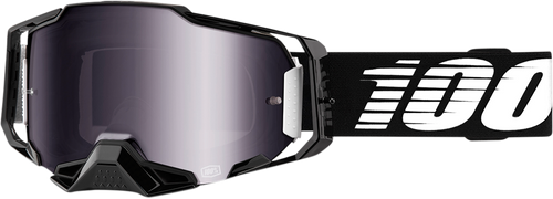 100% Armega Goggles - Black - Silver Flash Mirror 50005-00001