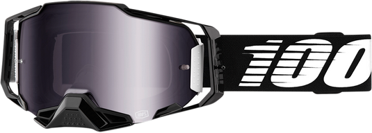 100% Armega Goggles - Black - Silver Flash Mirror 50005-00001