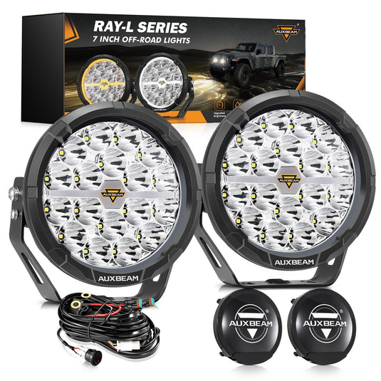 RAY-L Series | 7 Inch 240W 25800LM Dual DRL Offroad LED Driving Lights