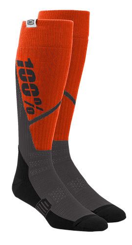 100% Torque Comfort Moto Socks - Orange/Charcoal - Large/XL 20053-00008